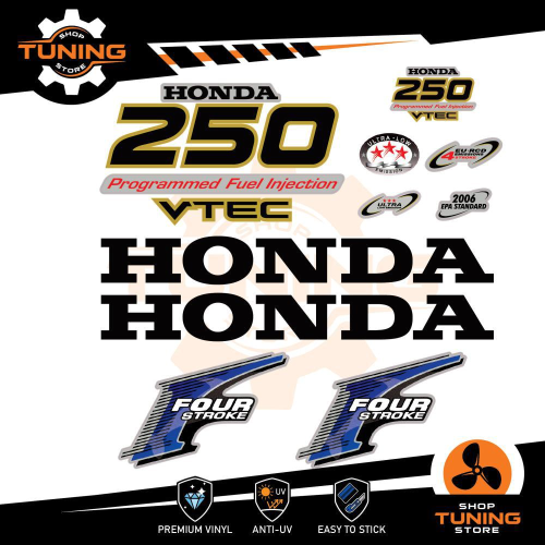 Prodotto: Honda_250_Four-Stroke_V-Tec_A - Kit Adesivi Motore Marino  Fuoribordo Honda 250 cv Four Stroke V-Tec - versione A - OraInkJet